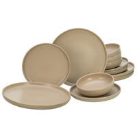 CreaTable Tafelservice Uno sand Steinzeug 12 tlg. Uno - sand - CreaTable
