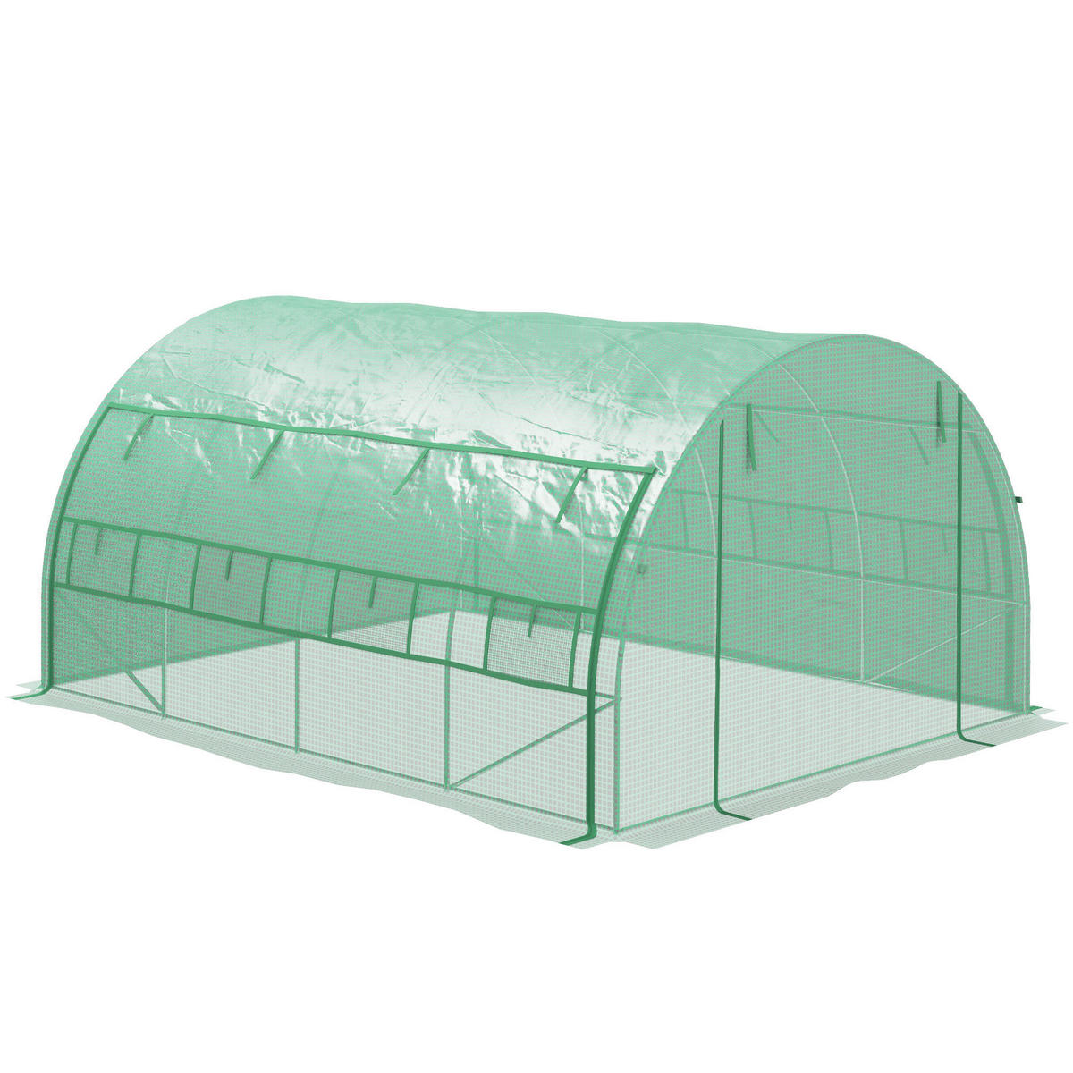 Outsunny Gewächshaus B/H/L: ca. 300x397x200 cm Foliengewächshaus - grün (200,00/300,00/397,00cm) - Outsunny