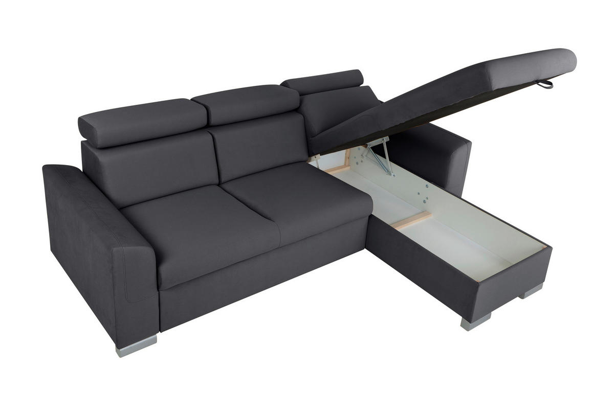 Ecksofa Evia Ashgrey Microfaser B/H/T: ca. 243x85x186 cm Evia - Ashgrey/silber (243,00/85,00/186,00cm)