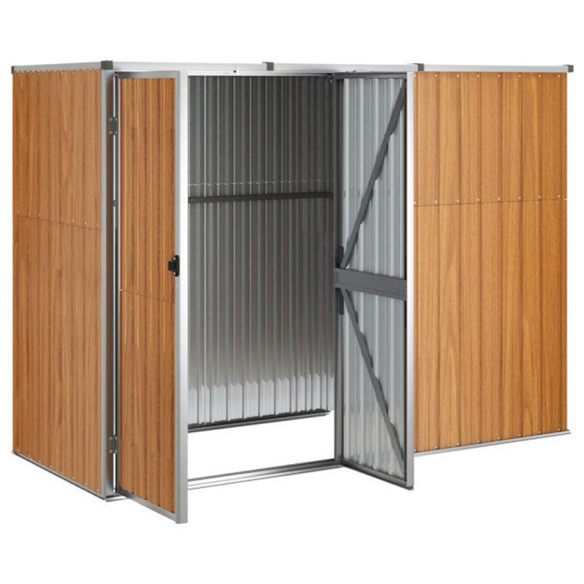 VidaXL Geräteschuppen braun Stahl B/H/T: ca. 225x161x89 cm Geräteschuppen - braun (225,00/161,00/89,00cm) - VidaXL