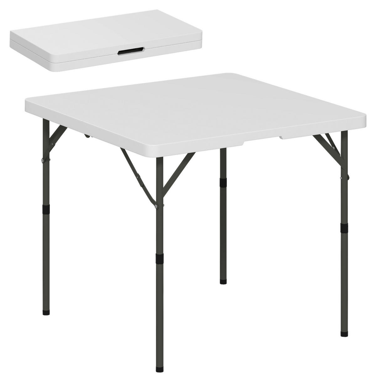 Outsunny Campingtisch B/H/L: ca. 86x74x86 cm Campingtisch - weiß (86,00/86,00/74,00cm) - Outsunny