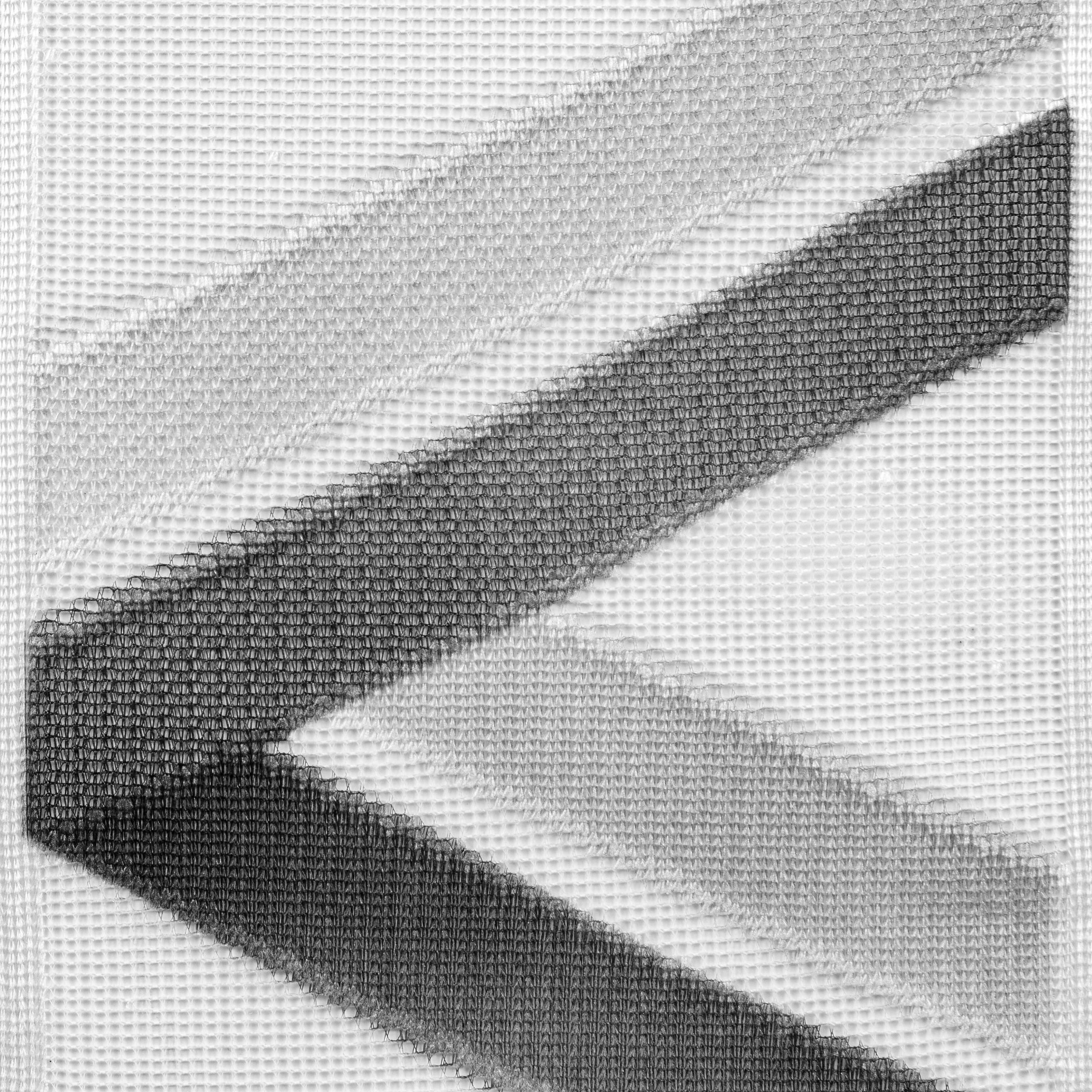 Scheibengardinen-Meterware weiß H: ca. 60 cm Scheibengardine - weiß/schwarz (60,00cm)