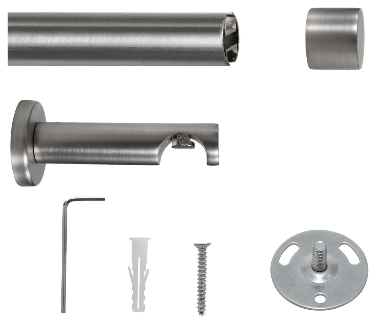 Stange mit Innenlauf Profilo Profilo - Edelstahloptik (240,00cm) - ondeco
