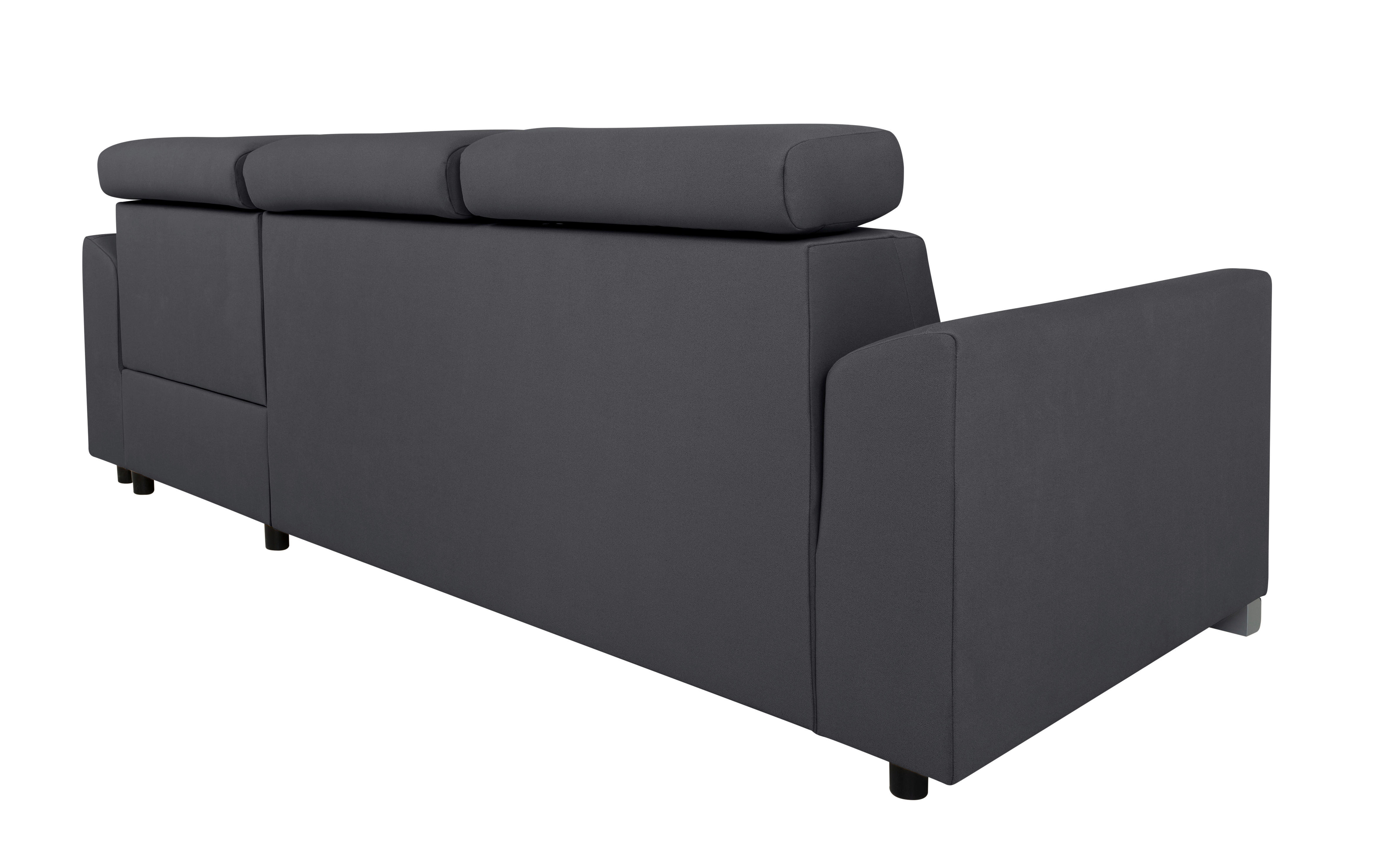 Ecksofa Evia Ashgrey Microfaser B/H/T: ca. 243x85x186 cm Evia - Ashgrey/silber (243,00/85,00/186,00cm)