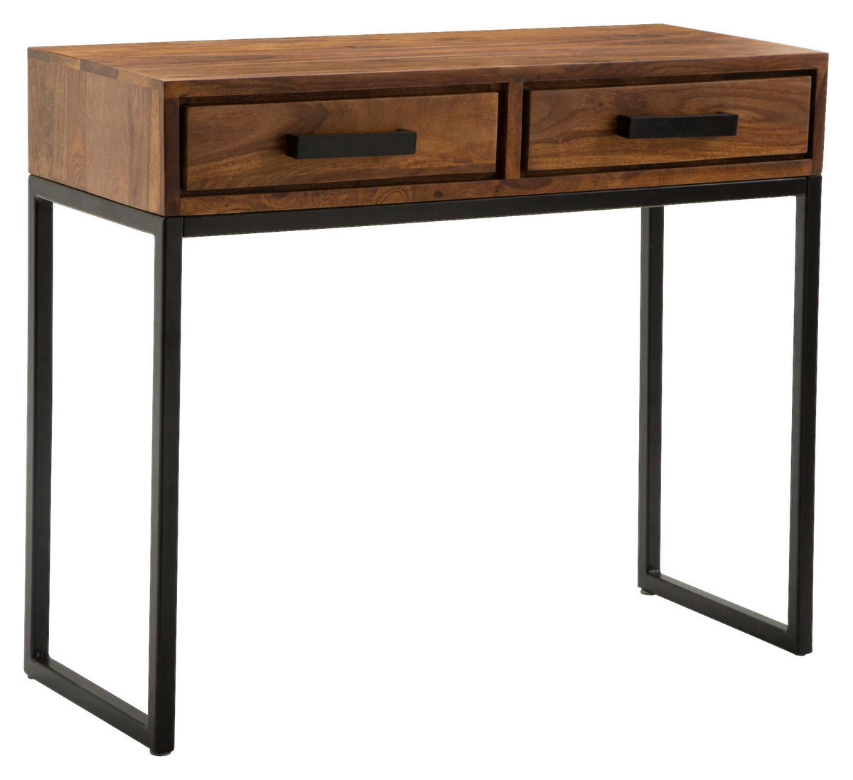 Konsolentisch natur schwarz pulverbeschichtet Echtholz Edelstahl B/H/T: ca. 90x76,5x35,5 cm Konsolentisch - natur/schwarz (90,00/76,50/35,50cm) - Wohnling