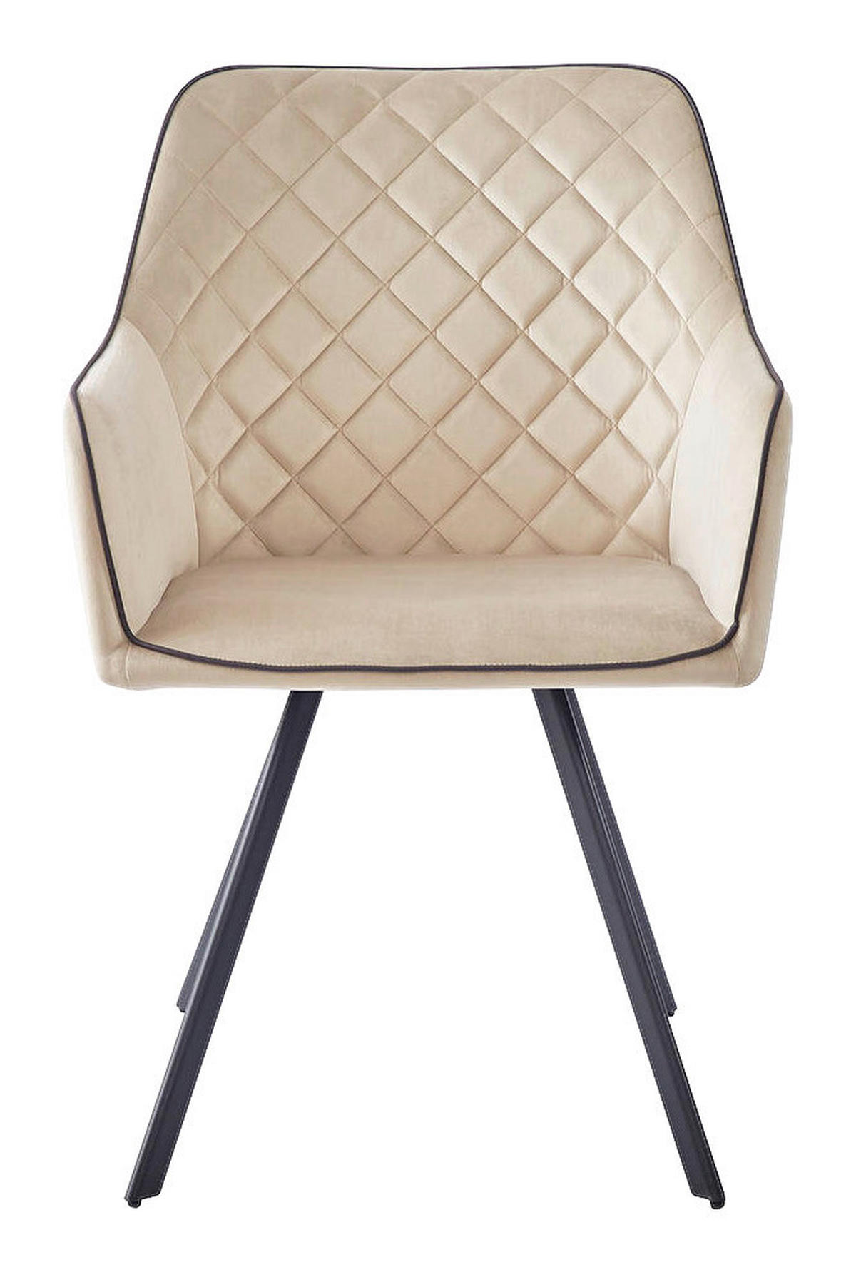 Stuhl Amber 100 beige Microfaser B/H/T: ca. 58x85x64,5 cm Amber 100 - beige/schwarz (58,00/85,00/64,50cm) - 360 Living