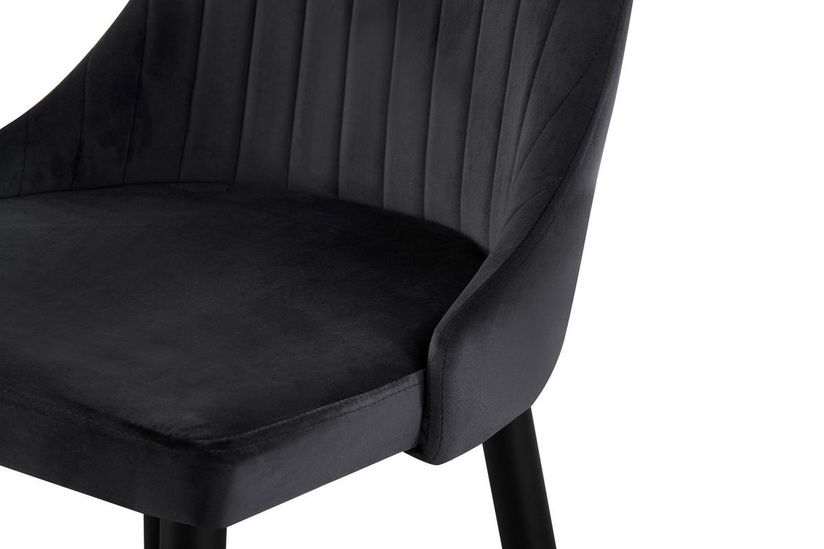 Stuhl CLAUDIA, 2er Set anthrazit schwarz B/H/T: ca. 44x88x58 cm CLAUDIA, 2er Set - schwarz/anthrazit (44,00/88,00/58,00cm) - xonox.home