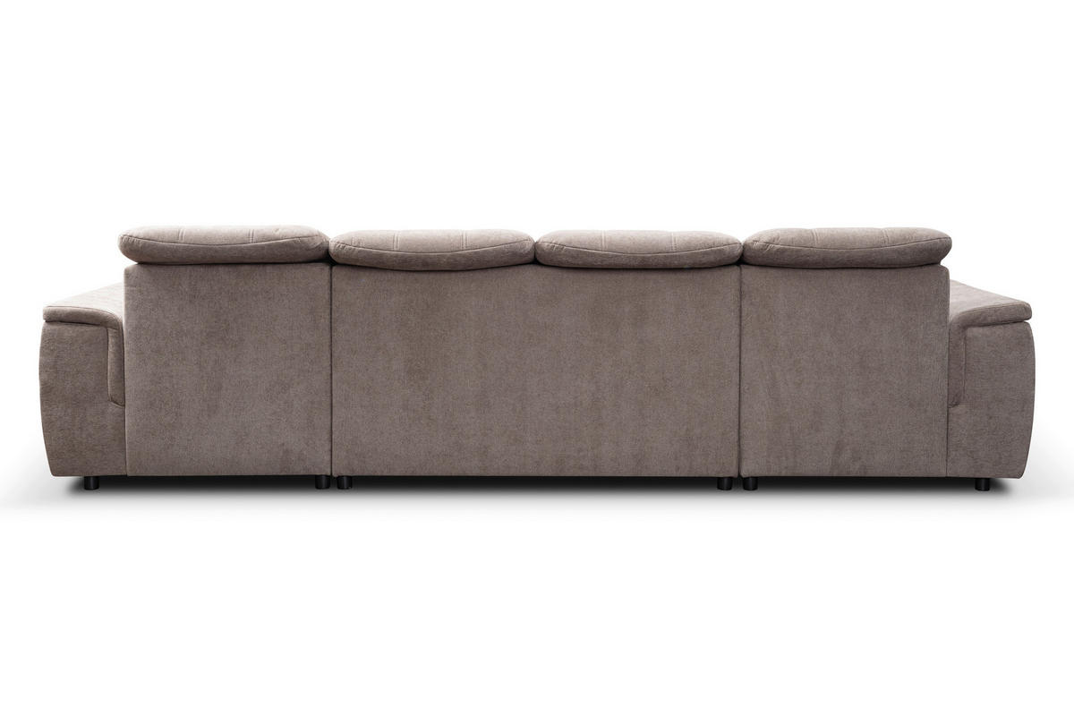 Wohnlandschaft Nadja stone Microfaser B/H/T: ca. 330x105x174 cm Nadja - schwarz/stone (330,00/105,00/174,00cm)