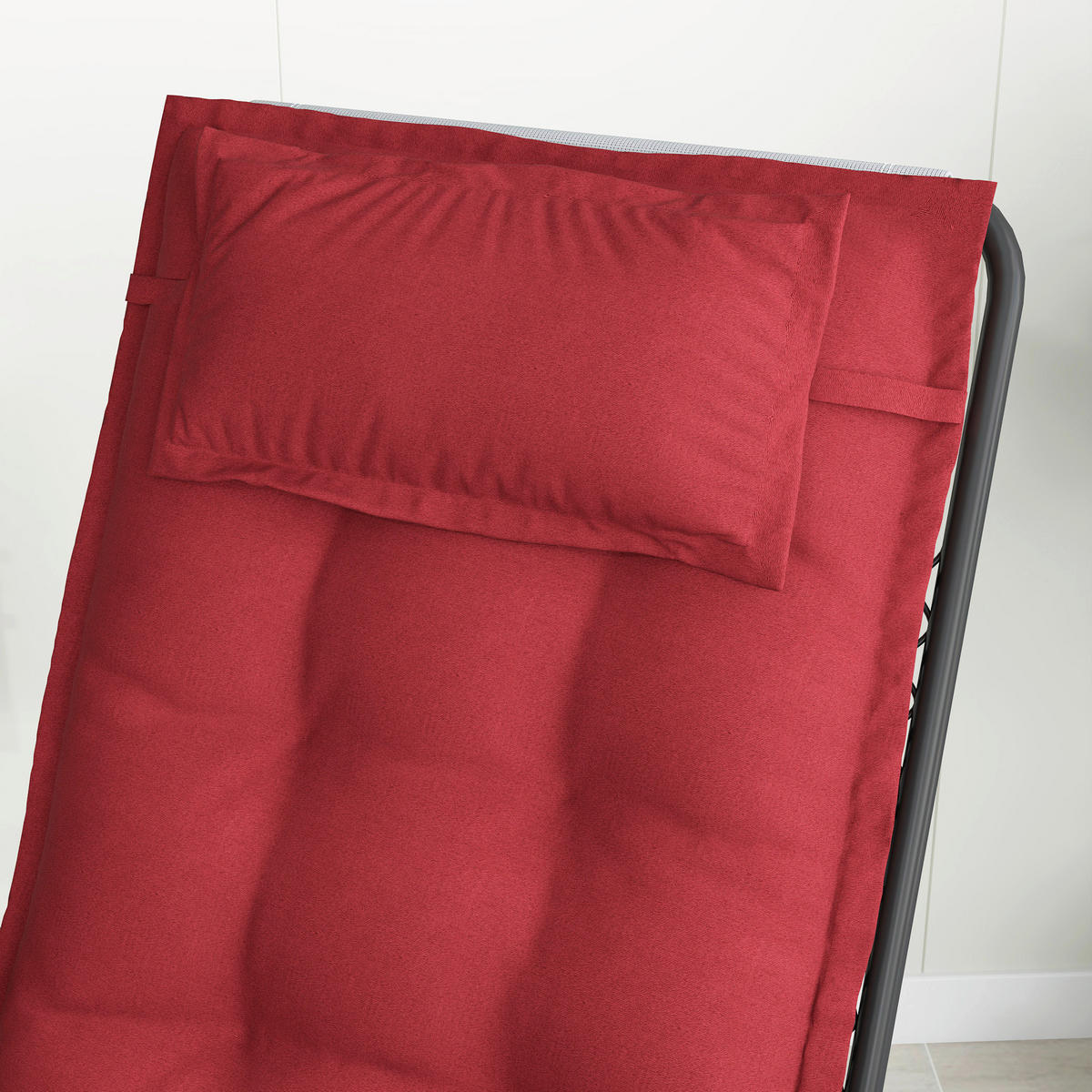 Outsunny Liegenauflage 2er Set weinrot Polyester B/H/L: ca. 50x5x116 cm Liegenauflage 2er Set - weinrot (116,00/50,00/5,00cm) - Outsunny