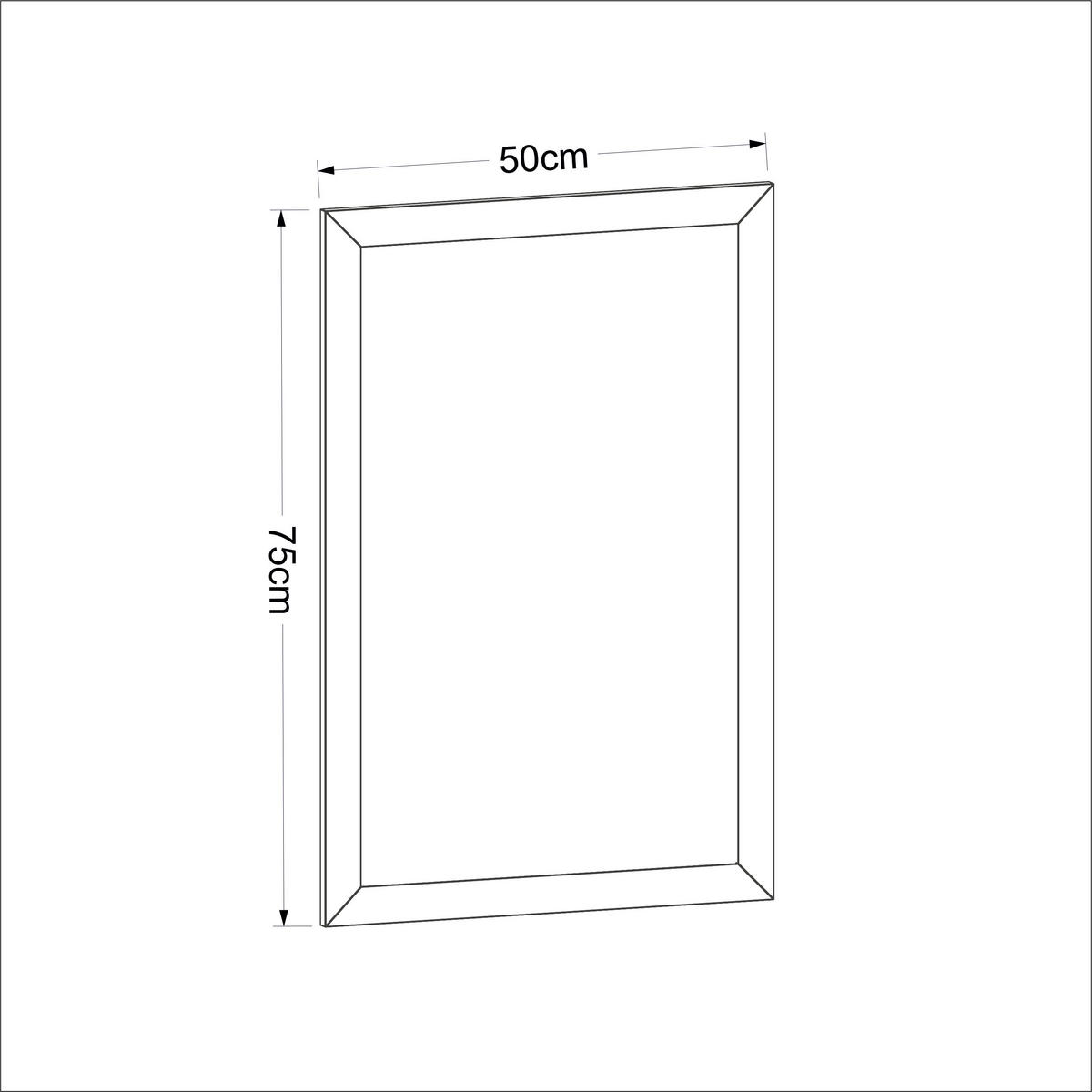 Wandspiegel Lipa Eiche matt Nachbildung Spanplatte B/H/T: ca. 50x75x2,4 cm Lipa - Eiche (50,00/75,00/2,40cm) - moebel17