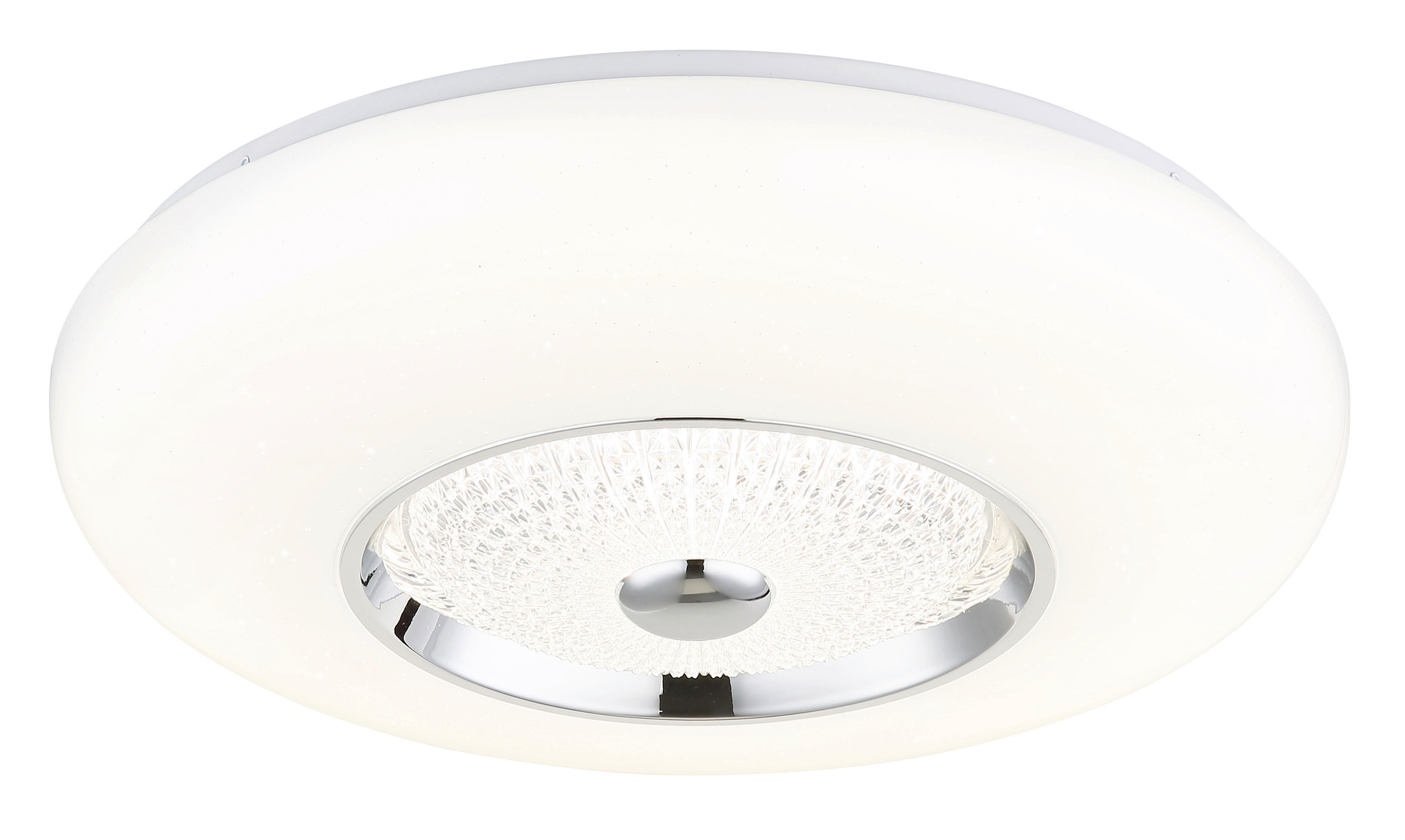 GLOBO Deckenleuchte klar weiß Opal Acryl Metall Kunststoff H/D: ca. 11x48,5 cm 1 Brennstellen GRAHAM - klar/weiß (48,50/11,00cm) - GLOBO