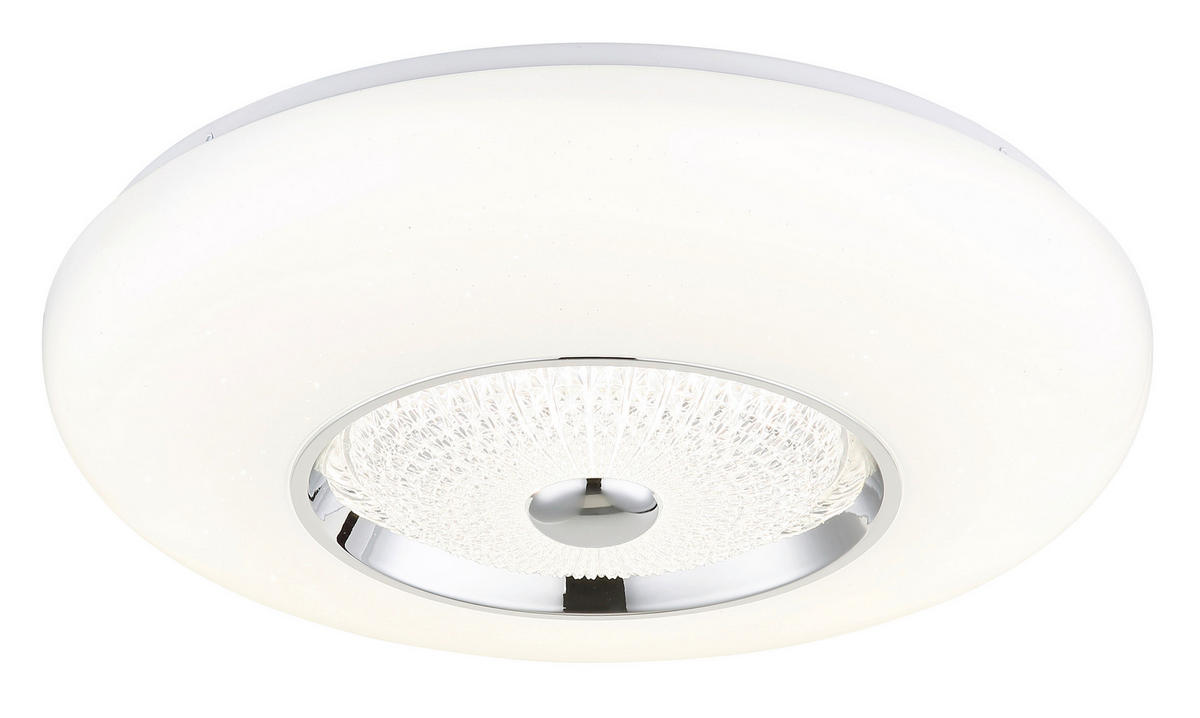 GLOBO Deckenleuchte klar weiß Opal Acryl Metall Kunststoff H/D: ca. 11x48,5 cm 1 Brennstellen GRAHAM - klar/weiß (48,50/11,00cm) - GLOBO