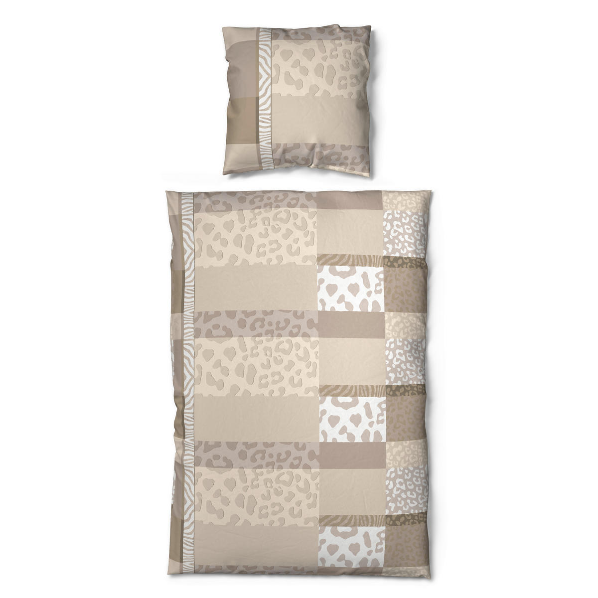 Baumwoll Bettwäsche Cotton touch Bettwäsche_Cotton-Touch Leo - beige/braun (135,00/200,00cm) - Sensation