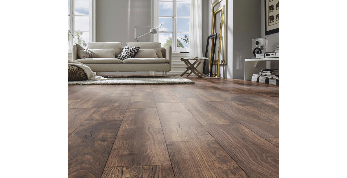 Kronotex Laminatboden Exquisit Plus ca. 2,694 m² im Paket  B/L: ca. 24,4x138 cm pro Paket Exquisit Plus ca. 2,694 m² im Paket - dunkelgrau (24,40/138,00cm) - Kronotex