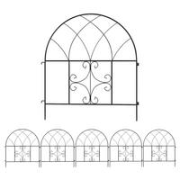 Outsunny Gartenzaun schwarz Stahl B/H/L: ca. 1x70x300 cm Gartenzaun - schwarz (300,00/1,00/70,00cm) - Outsunny