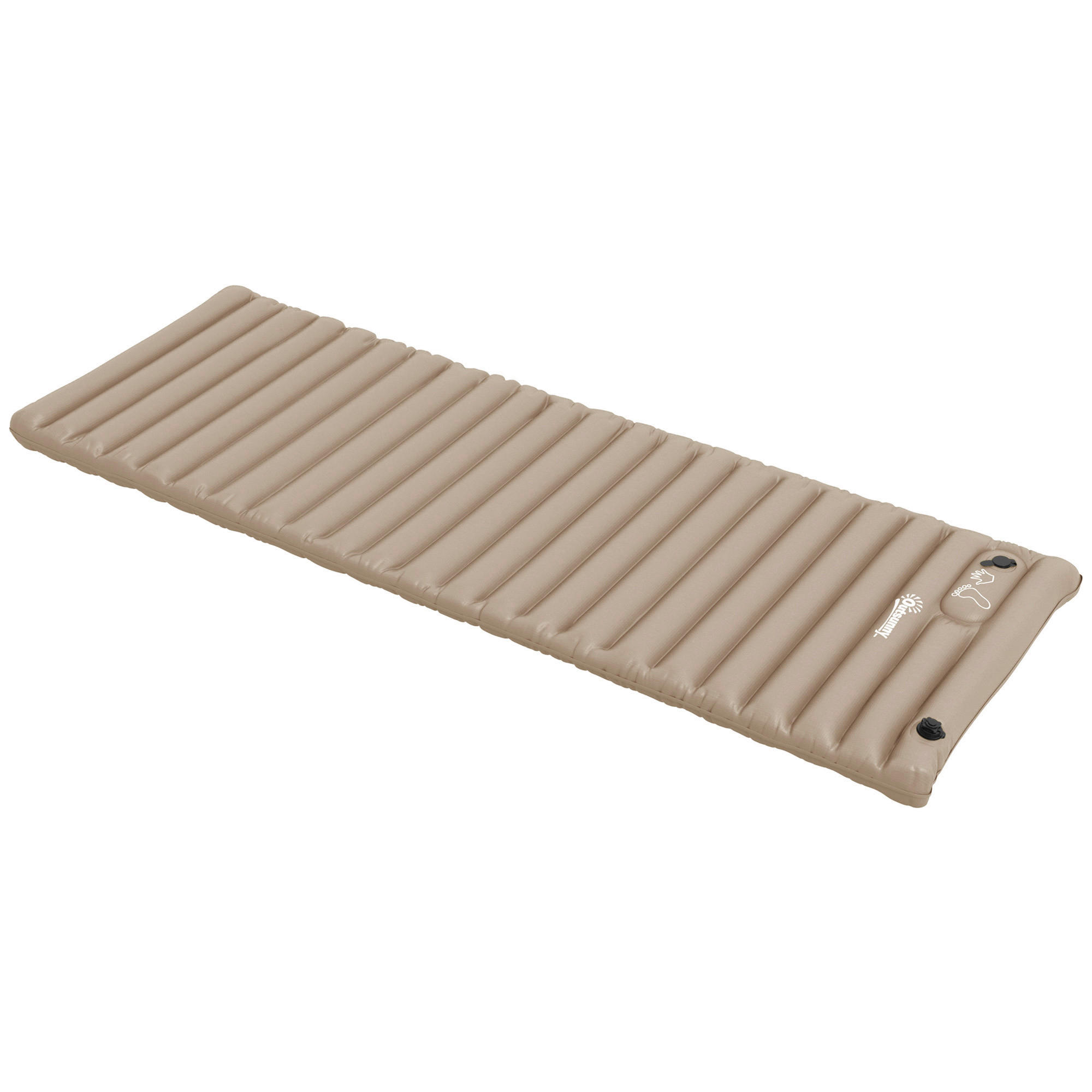 Outsunny Luftmatratze khaki Polyester B/H/L: ca. 70x10x195 cm Luftmatratze - khaki (195,00/70,00/10,00cm) - Outsunny