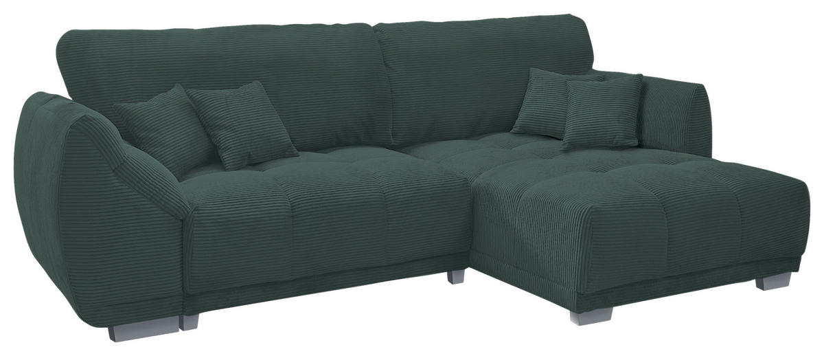 Ecksofa mit Bettfunktion und Bettkasten olive Microfaser B/H/T: ca. 288x78x179 cm Lake_248-8002_2F+BK/li-Ot/re_Eckso. - olive/silber (288,00/78,00/179,00cm)