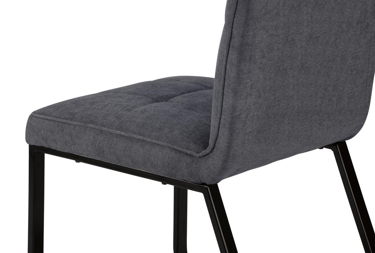 Stuhl TALEA  2er-Set dunkelgrau schwarz Webstoff Metall B/H/T: ca. 46x86x55 cm TALEA  2er-Set - schwarz/dunkelgrau (46,00/86,00/55,00cm) - byLIVING