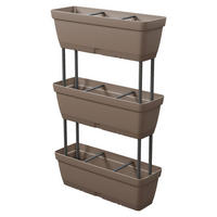 Lolego Veg Pflanzständer hellgrau Polypropylen B/H/L: ca. 17x32x50 cm Pflanzständer_3-stufig vertikal - hellgrau (50,00/17,00/32,00cm) - Lolego Veg