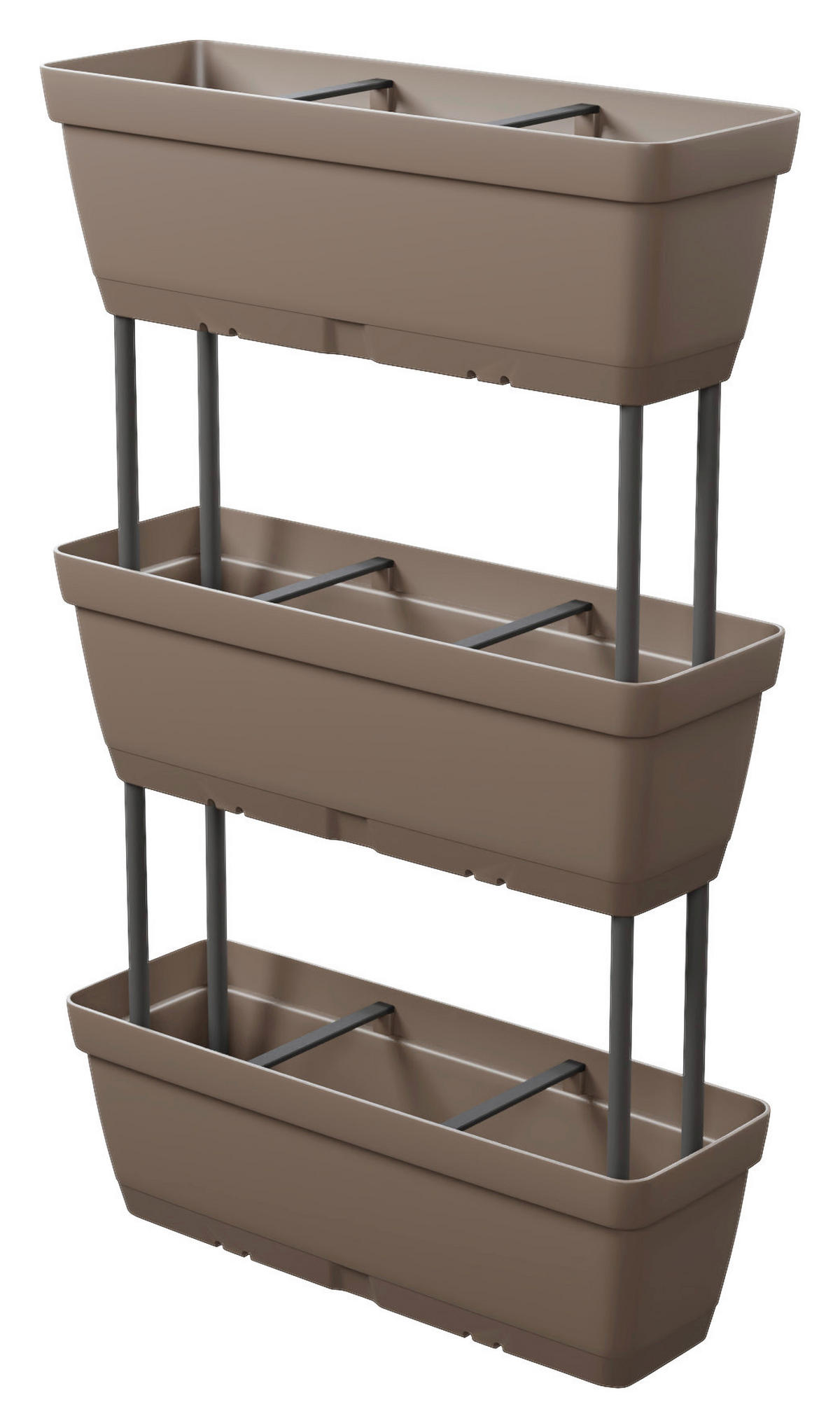 Lolego Veg Pflanzständer hellgrau Polypropylen B/H/L: ca. 17x32x50 cm Pflanzständer_3-stufig vertikal - hellgrau (50,00/17,00/32,00cm) - Lolego Veg