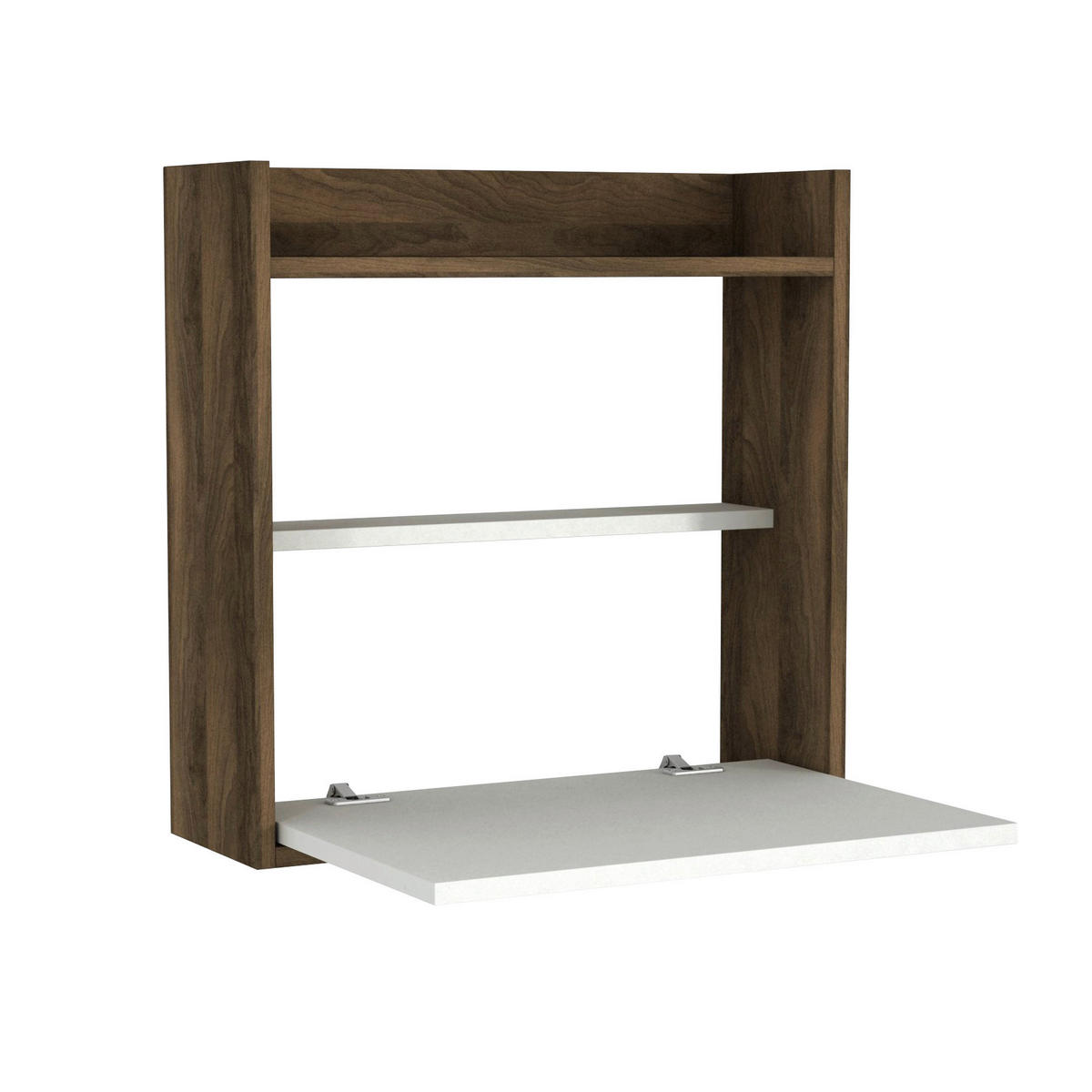 Schreibtisch Laptop weiß walnuss Nachbildung B/H/T: ca. 60x60x20 cm Laptop - weiß/walnuss (60,00/60,00/20,00cm) - moebel17