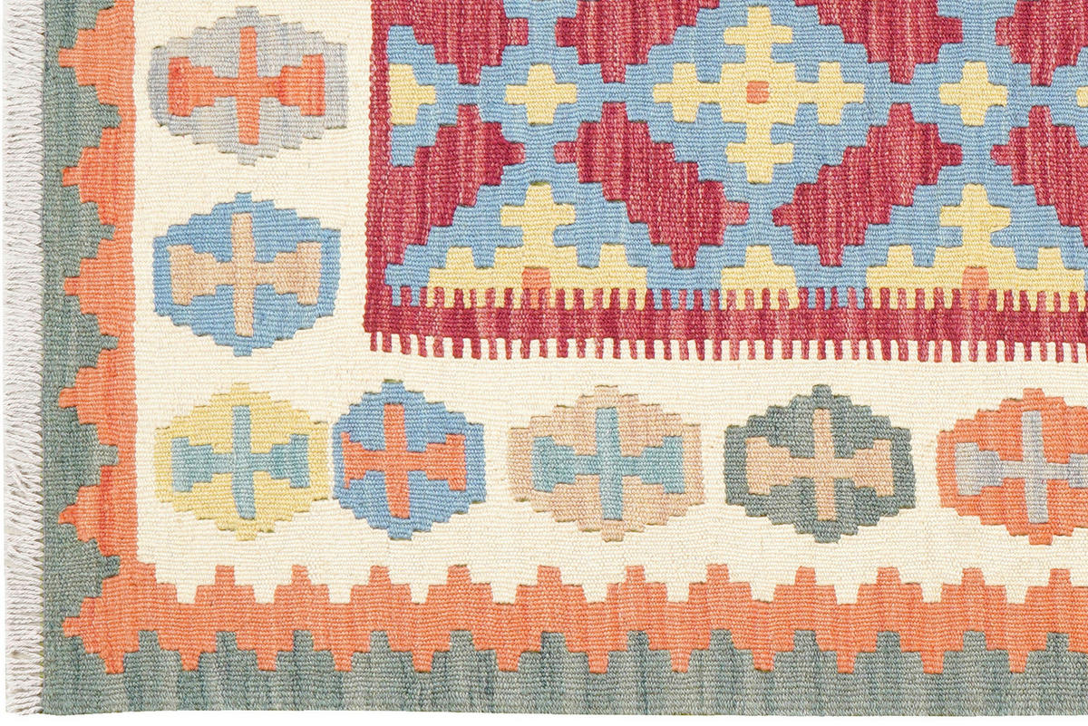 PersaTepp Teppich Kelim Gashgai blau B/H/L: ca. 101x1x151 cm Kelim Gashgai - blau/beige (151,00/101,00/1,00cm) - PersaTepp