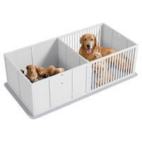 PawHut Welpen-Wurfkiste weiß MDF B/H/L: ca. 80x50x166 cm Welpen-Wurfkiste - weiß (166,00/80,00/50,00cm) - PawHut