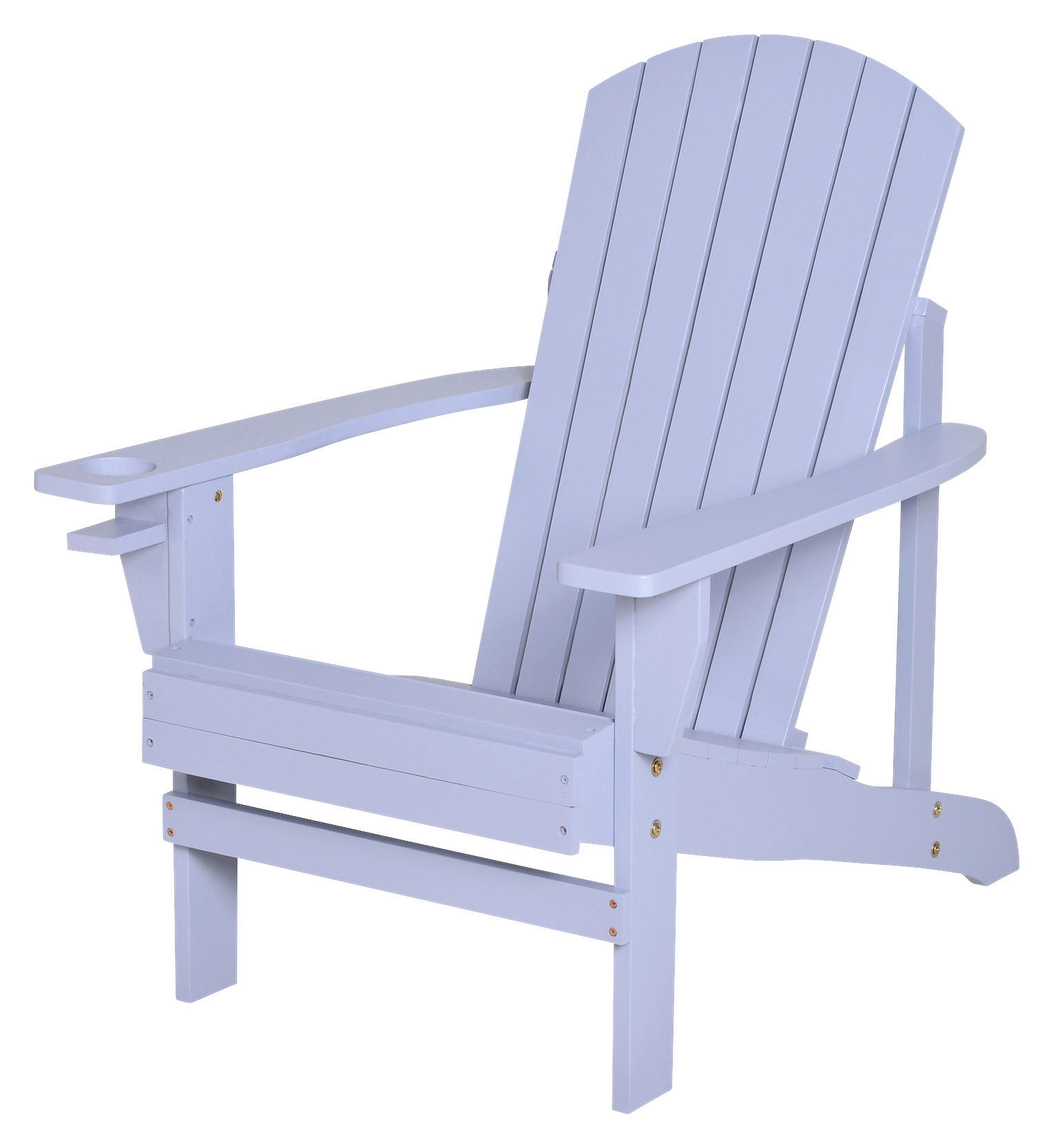 Outsunny Gartensessel grau Holz B/H/T: ca. 97x93x72 cm Gartenstuhl_aus_Massivholz - grau (97,00/93,00/72,00cm) - Outsunny