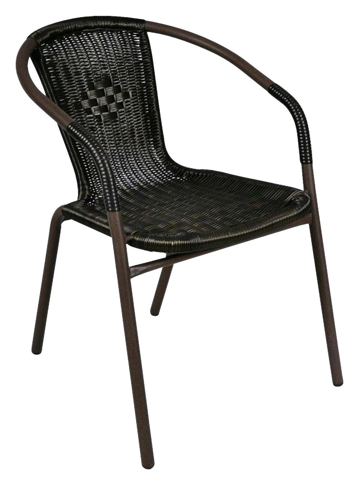VCM Bistrostuhl dunkelbraun Polyrattan B/H/T: ca. 53x73x60 cm Bistrostuhl - dunkelbraun (53,00/73,00/60,00cm) - VCM