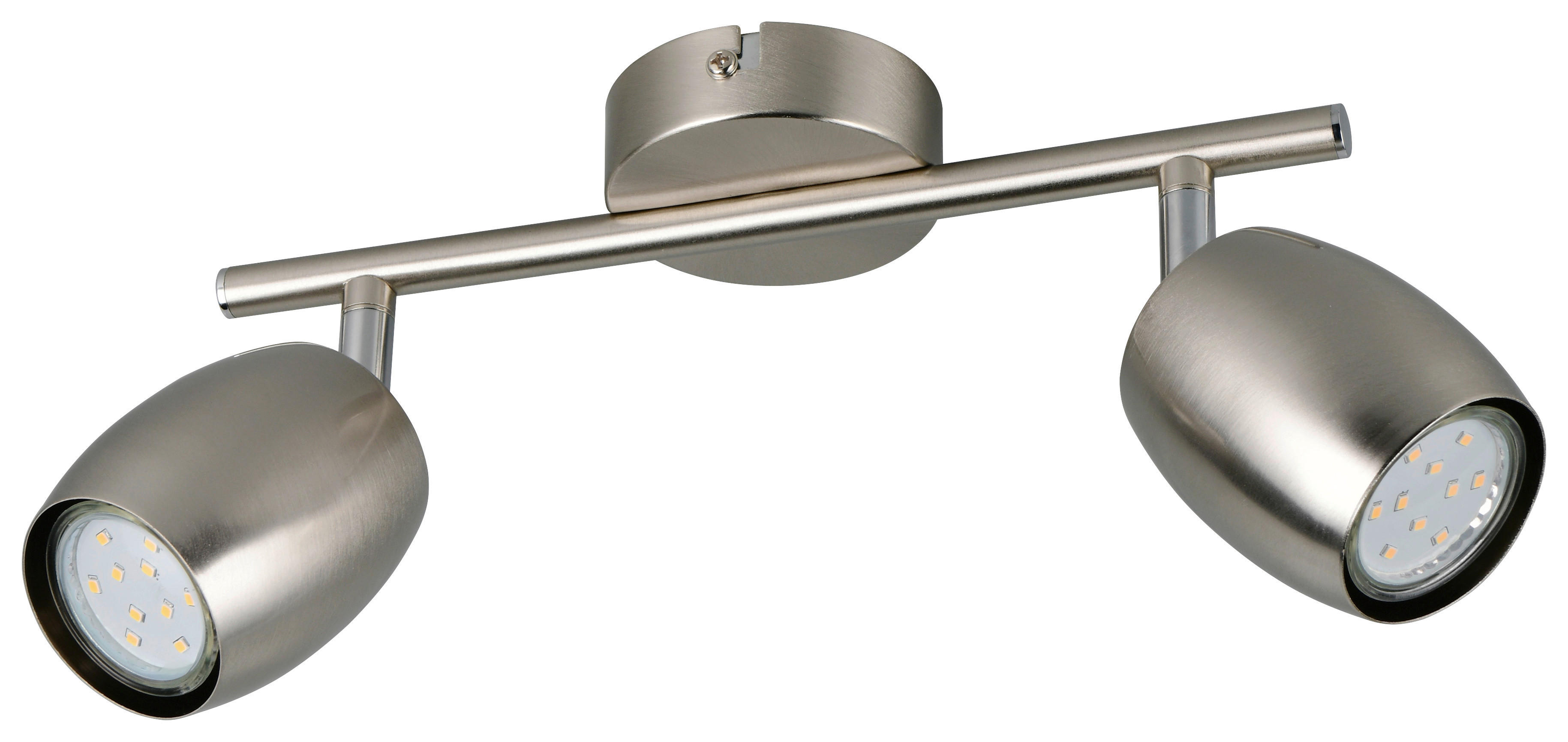 Reality Leuchten Spots nickel matt Metall B/H/L: ca. 27,5x15,5x8 cm GU10 2 Brennstellen Spot_Nancy_2 - nickel matt (8,00/27,50/15,50cm) - Reality Leuchten