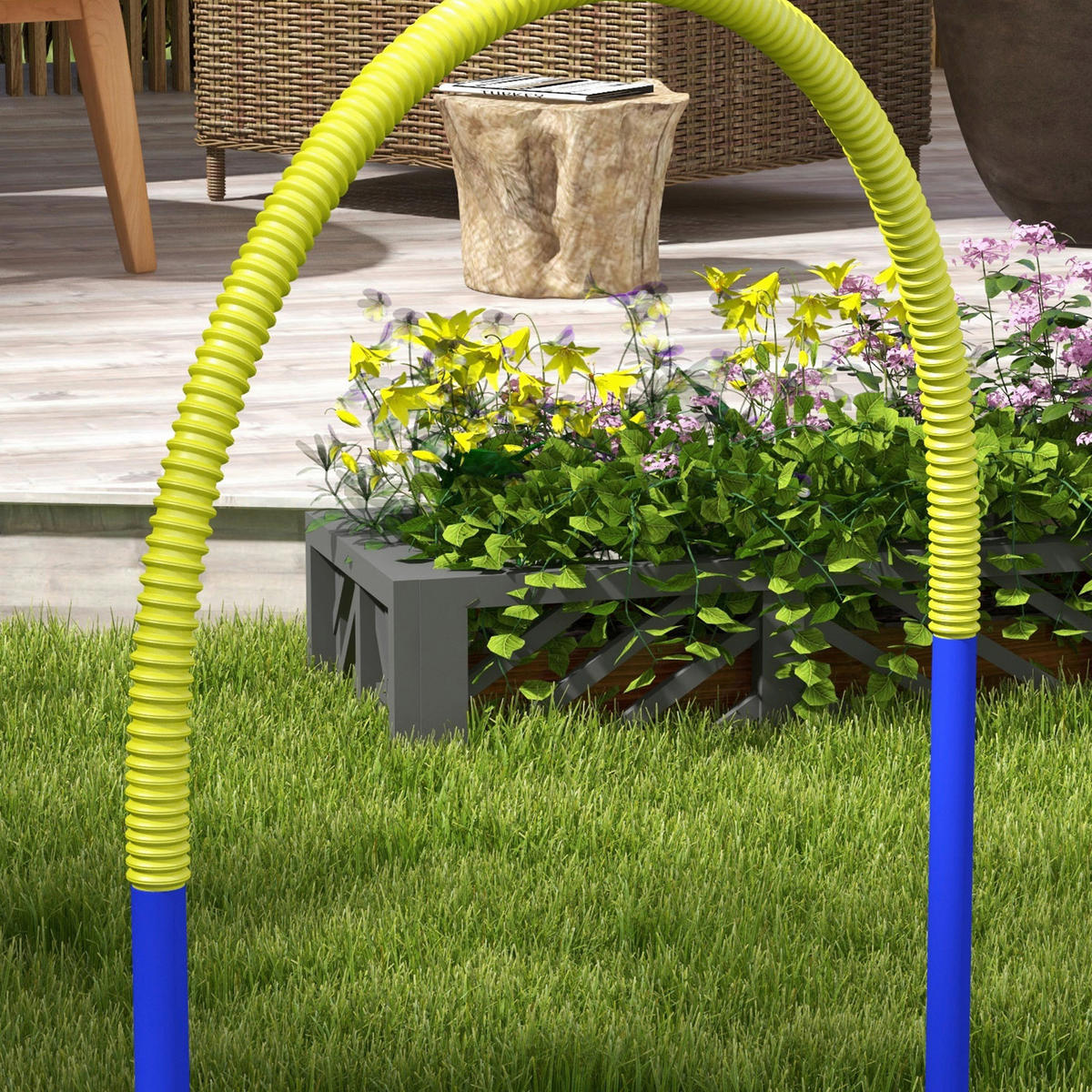 PawHut Hunde-Agility-Set blau Kunststoff B/H/L: ca. 64x95x88 cm Hunde-Agility-Set - blau/gelb (88,00/64,00/95,00cm) - PawHut