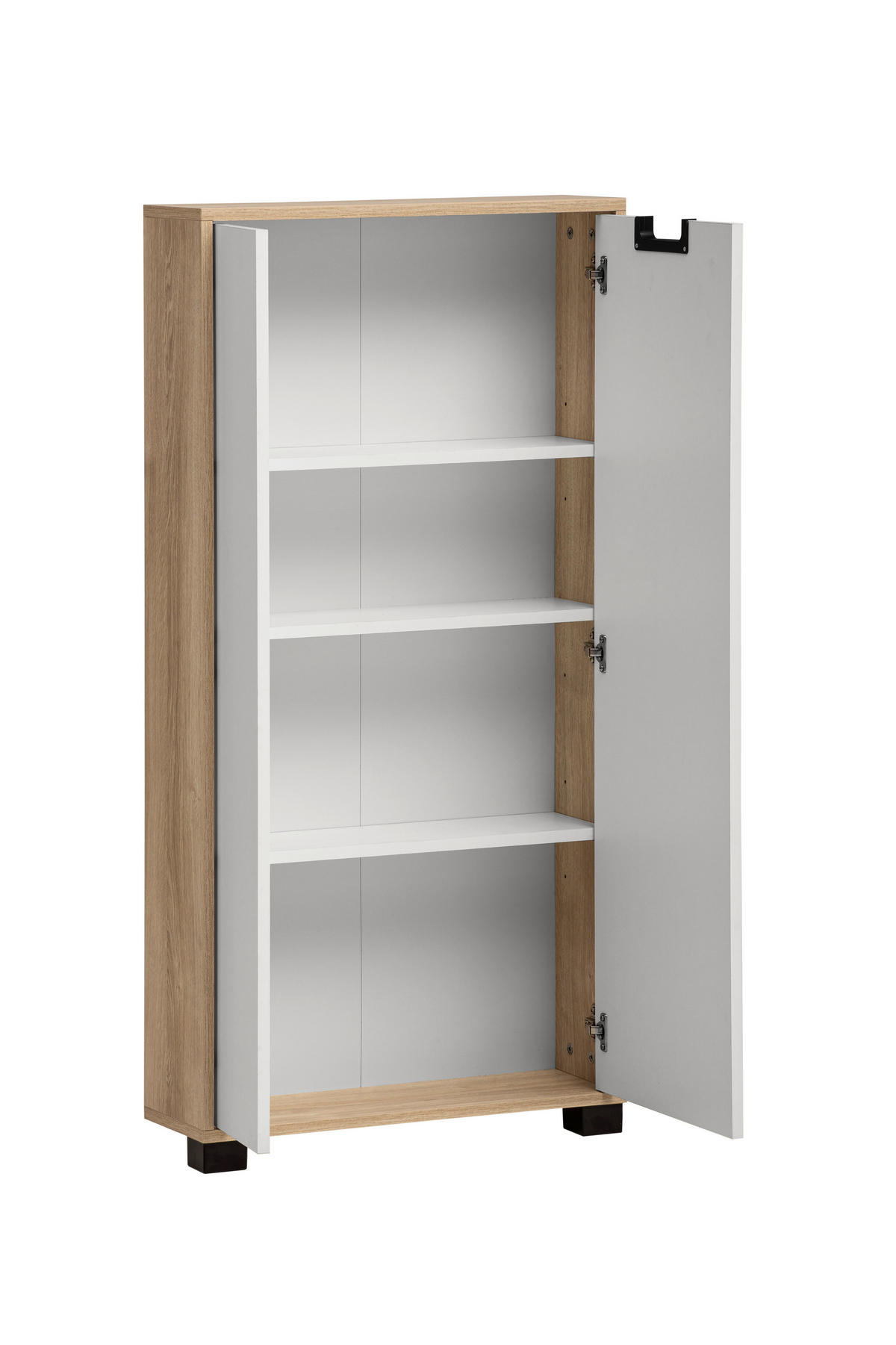 Highboard Emmik weiß matt Eiche Eiche weiß Nachbildung B/H/T: ca. 59,8x124x19,55 cm Emmik - Eiche/weiß (59,80/124,00/19,55cm) - Möbelpartner