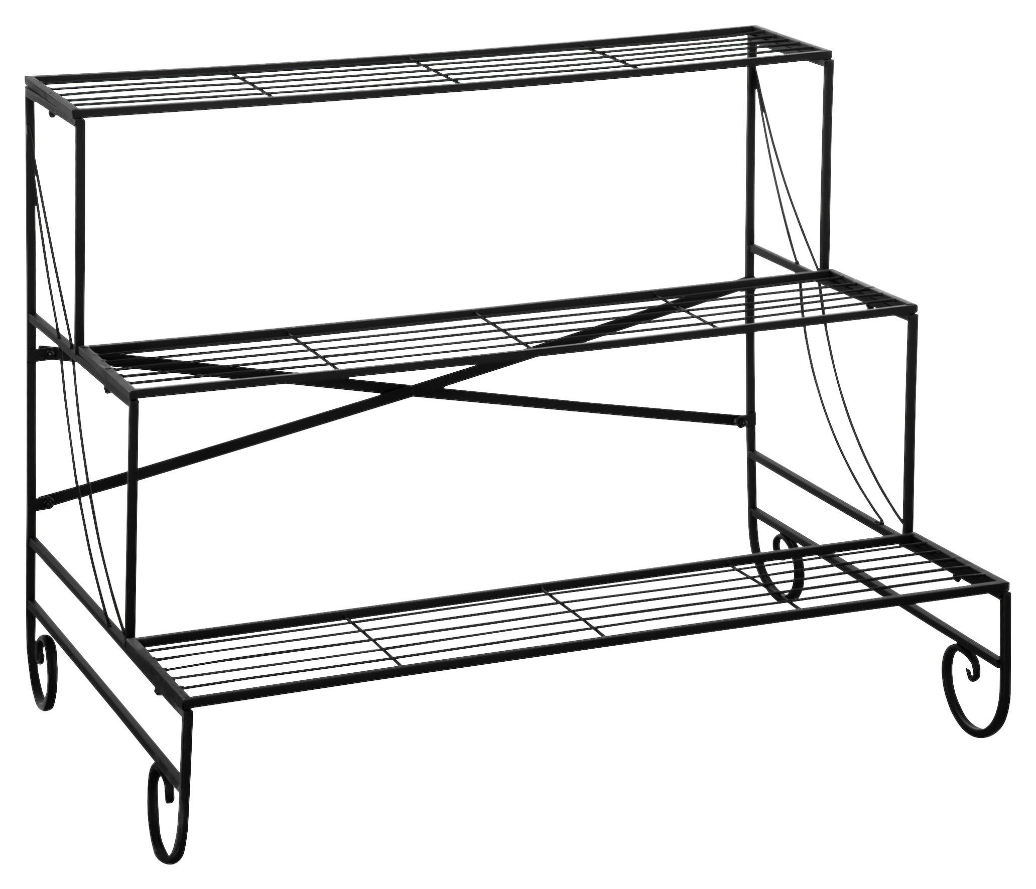 Outsunny Blumenregal schwarz Metall B/H/L: ca. 63x72x95 cm Blumenregal - schwarz (95,00/63,00/72,00cm) - Outsunny