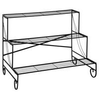 Outsunny Blumenregal schwarz Metall B/H/L: ca. 63x72x95 cm Blumenregal - schwarz (95,00/63,00/72,00cm) - Outsunny