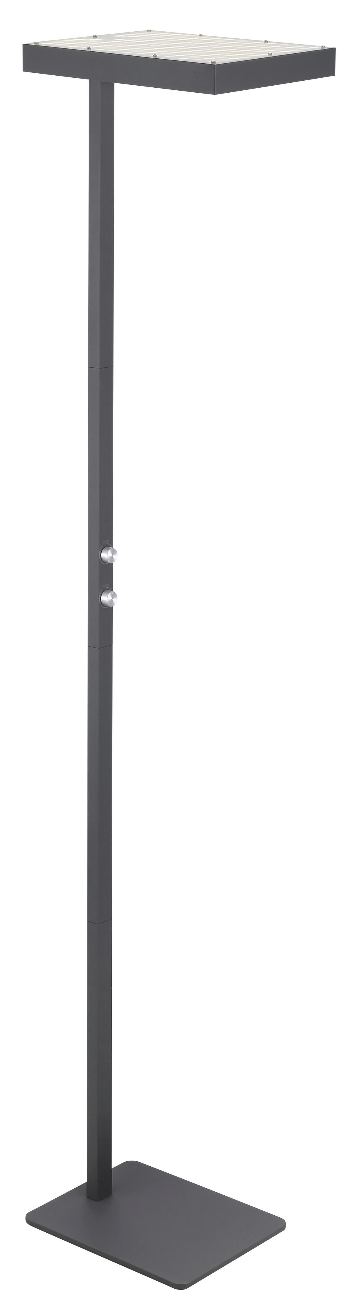 GLOBO Stehleuchte Opal schwarz anthrazit Metall Aluminium Kunststoff B/H/L: ca. 28x184,8x40 cm 2 Brennstellen BARKER - schwarz/Opal (40,00/28,00/184,80cm) - GLOBO