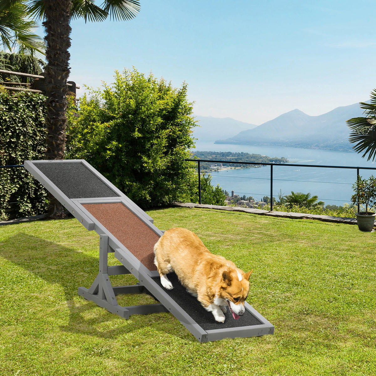 PawHut Hunde-Zubehör grau Polypropylen B/H/L: ca. 30x180x30 cm Hundewippe - grau (30,00/30,00/180,00cm) - PawHut