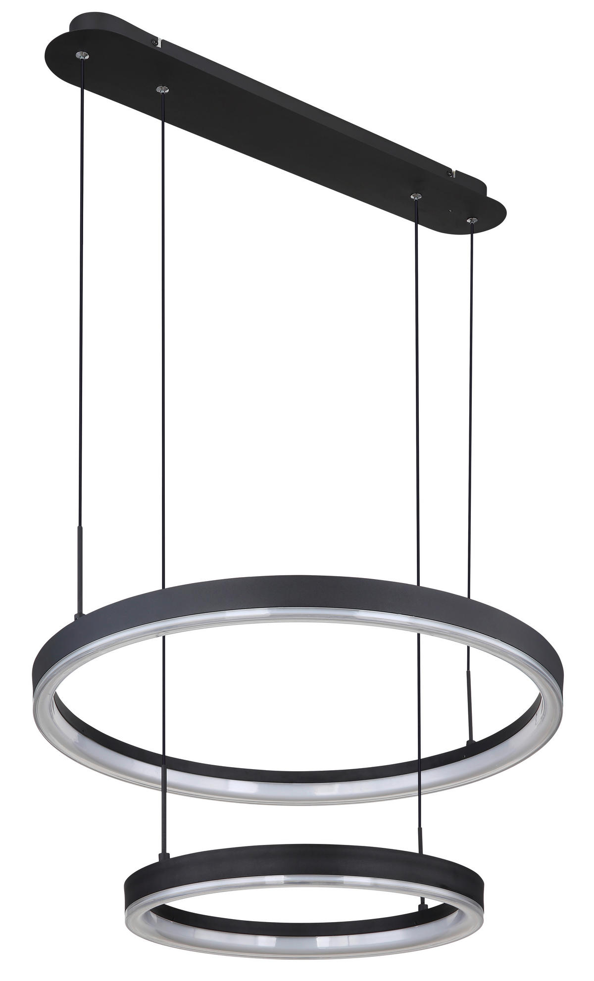 GLOBO Pendelleuchte schwarz Aluminium Metall Acryl B/H/T: ca. 60x150x66,5 cm 1.0 Brennstellen 67189H - schwarz (60,00/150,00/66,50cm) - GLOBO