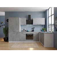 Respekta Winkelküche Malia Beton Optik B/H/T: ca. 310x200x172 cm Malia - Beton/weiß (310,00/200,00/172,00cm) - Respekta