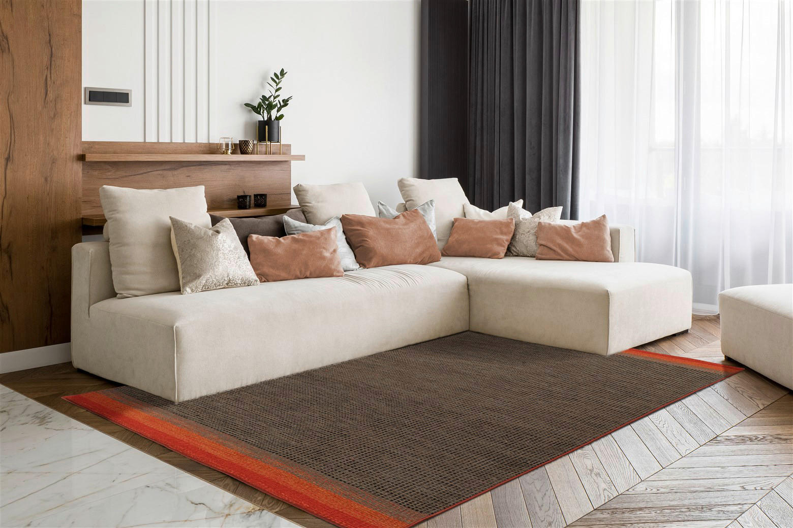 Padiro Kurzflorteppich Twice 325 braun B/L: ca. 200x300 cm Twice 325 - braun (200,00/300,00cm) - Padiro