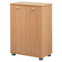 Schuhschrank buche Nachbildung silber B/H/T: ca. 60x90x35 cm Schuhschrank - buche/silber (60,00/90,00/35,00cm) - Wohnling