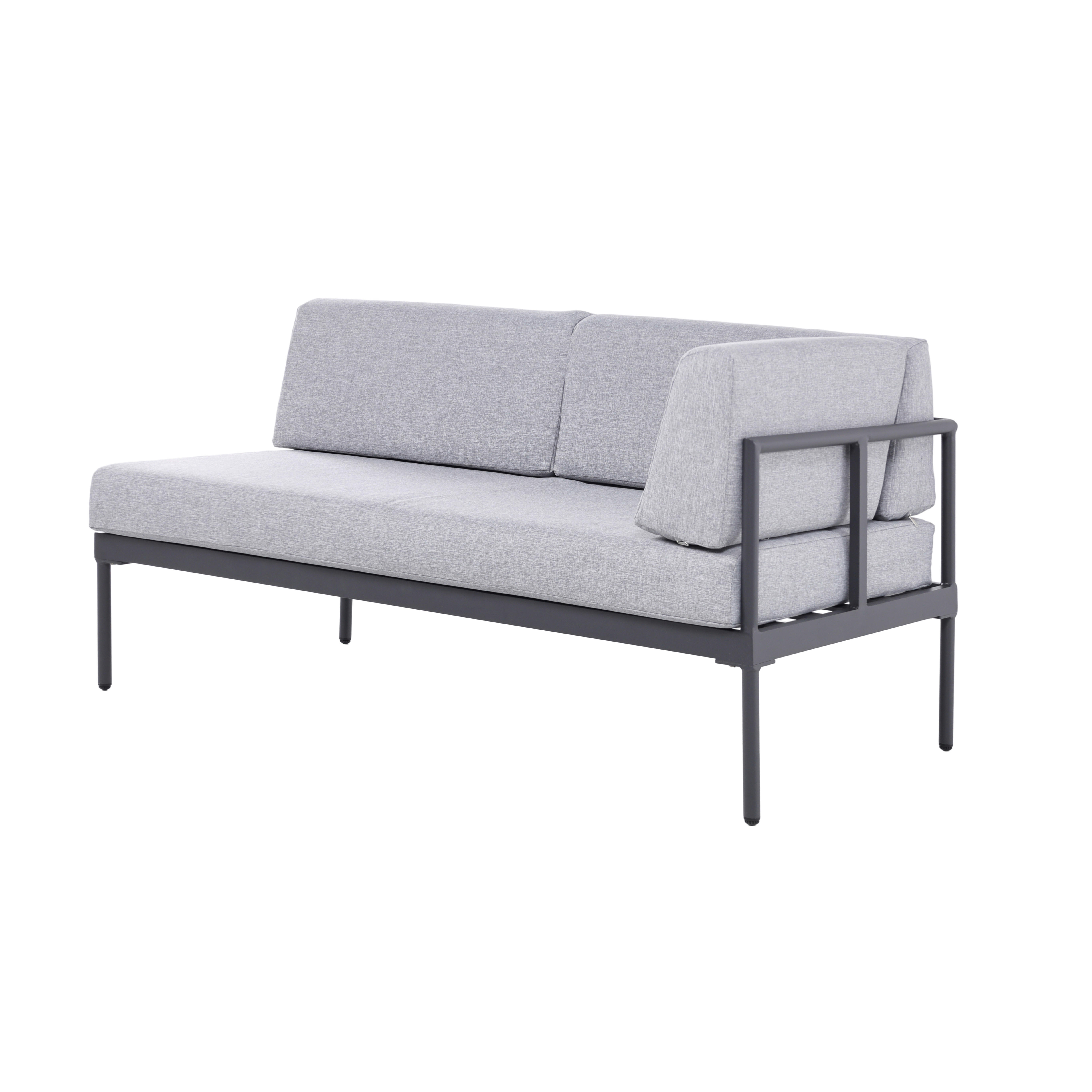 Loungeset Bologna dunkelgrau Aluminium Bologna - natur/dunkelgrau