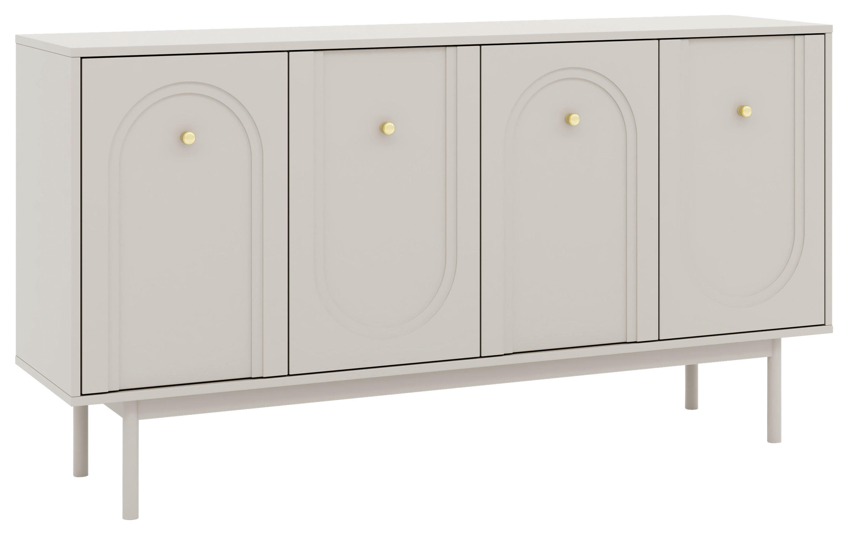 Kommode MAZOMA Eiche Kaschmirgrau Nachbildung gold Optik B/H/T: ca. 154x82x39 cm MAZOMA - gold/Eiche (154,00/82,00/39,00cm) - WIPMEB