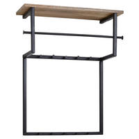 Garderobe natur schwarz pulverbeschichtet B/H/T: ca. 60x76x26 cm Garderobe - natur/schwarz (60,00/76,00/26,00cm) - Wohnling