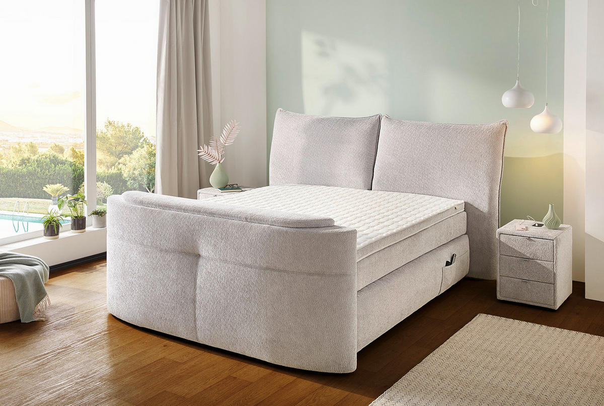 Boxspringbett  hellgrau Liegefläche B/L: ca. 180x200 cm Trailer_Mix_Boxspringbett - hellgrau (207,00/114,00/254,00cm)