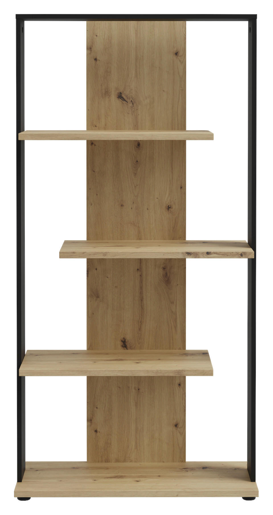 Regal  Eiche Artisan Nachbildung schwarz B/H/T: ca. 80x159x35 cm Erik_Regal ERKR611-M922 - Eiche/schwarz (80,00/159,00/35,00cm)