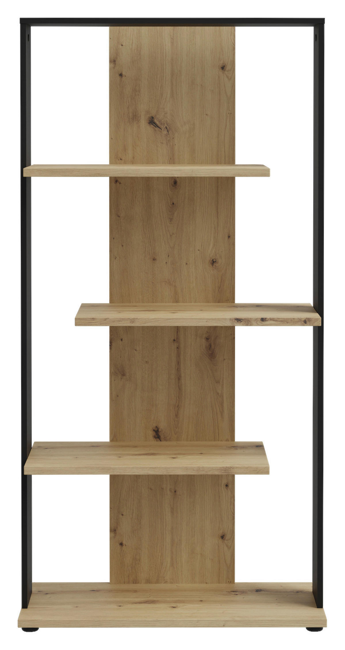 Regal  Eiche Artisan Nachbildung schwarz B/H/T: ca. 80x159x35 cm Erik_Regal ERKR611-M922 - Eiche/schwarz (80,00/159,00/35,00cm)