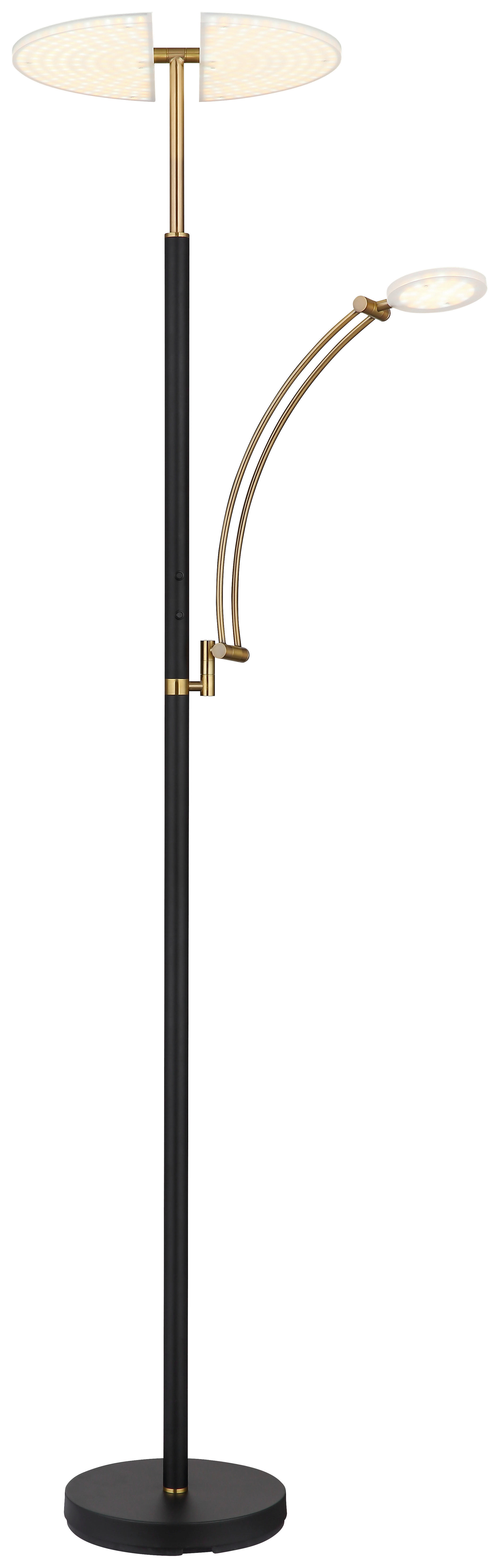 GLOBO LED-Deckenfluter bronze Chrom Kunststoff Metall B/H/T: ca. 80x183x40,5 cm 1 Brennstellen TIRANA - Chrom/bronze (80,00/183,00/40,50cm) - GLOBO