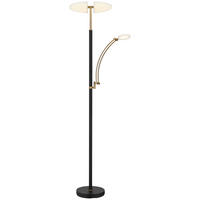 GLOBO LED-Deckenfluter bronze Chrom Kunststoff Metall B/H/T: ca. 80x183x40,5 cm 1 Brennstellen TIRANA - Chrom/bronze (80,00/183,00/40,50cm) - GLOBO