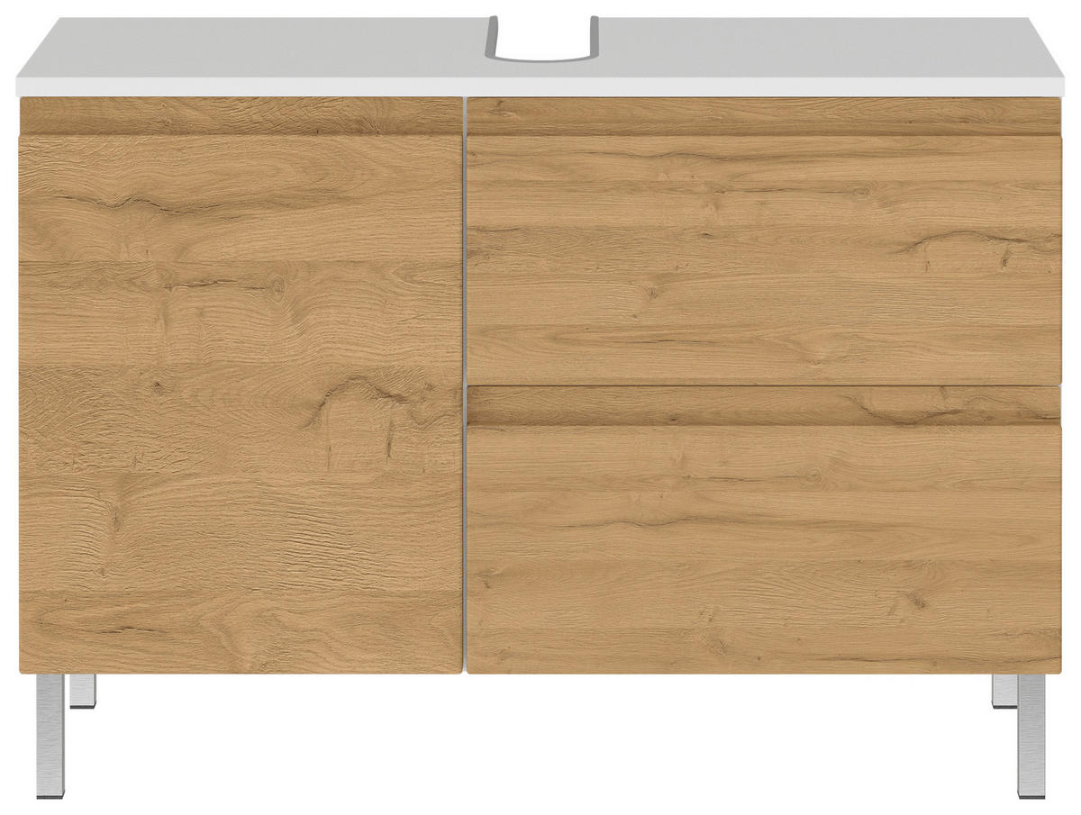 Waschbeckenunterschrank 4331-559 weiß Eiche Grand-Son Nachbildung B/H/T: ca. 80x56x34 cm 4331-559 - Eiche/weiß (80,00/56,00/34,00cm) - Germania