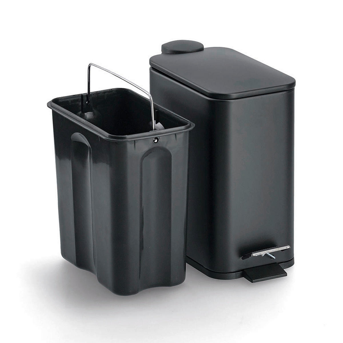 Zeller Treteimer schwarz B/H/L: ca. 14x29x28,7 cm Treteimer 5L - schwarz (28,70/14,00/29,00cm) - Zeller